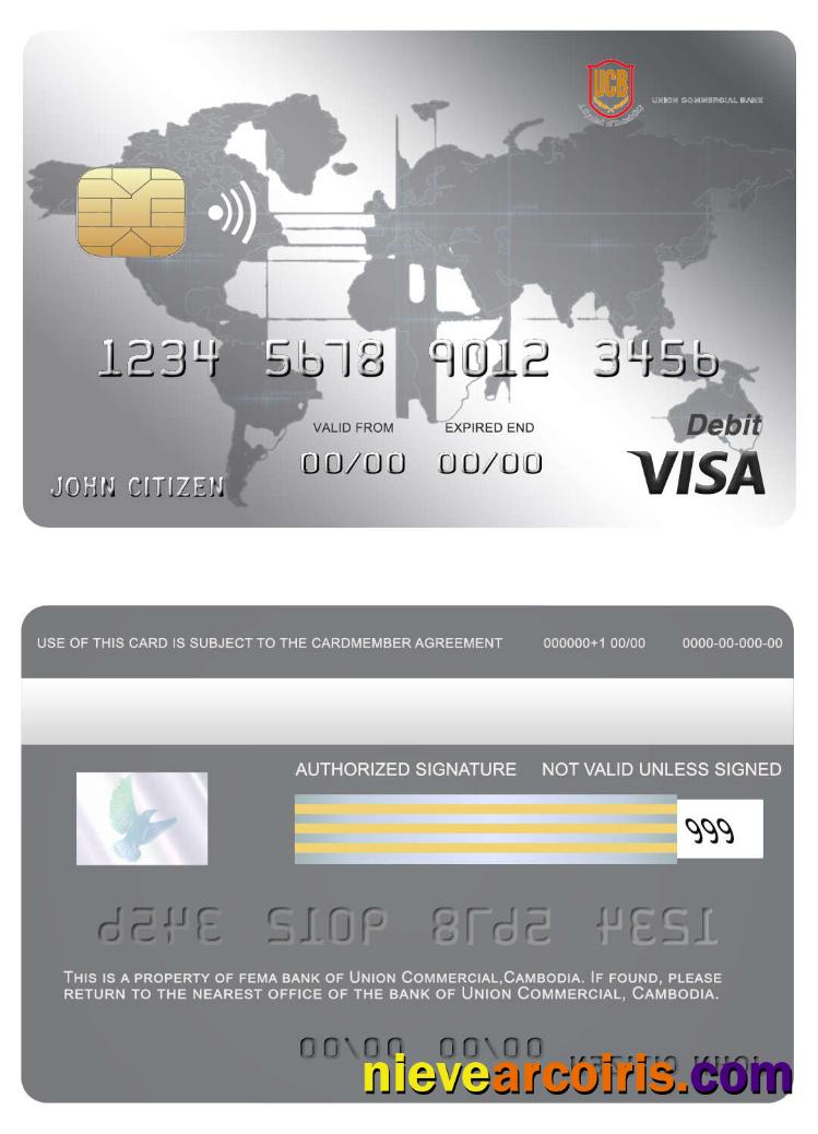 Cambodia Union Commercial bank visa card